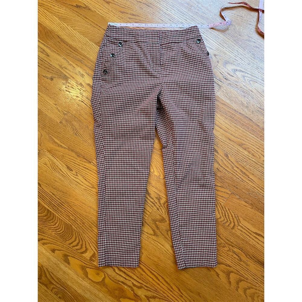 NY & Company Women's Plaid Dress Pants Size 6 Multicolor Straight Leg Casual